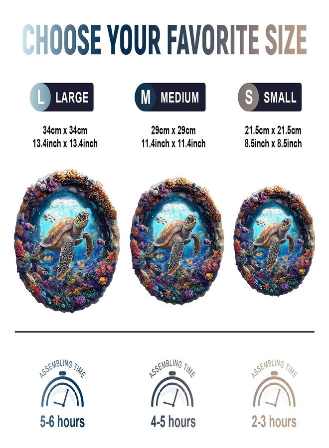 Purdicra Wooden Puzzles for Adults, 3D Vision Turtle Wooden Jigsaw Puzzles with Unique Shape, Adult Jigsaw Puzzle, Birthday Gifts for Adults, 11.4"x11.4"-200pcs - Image 3